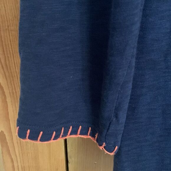 Tory Burch Jayda blue long sleeve beaded Tee top - Picture 4 of 8